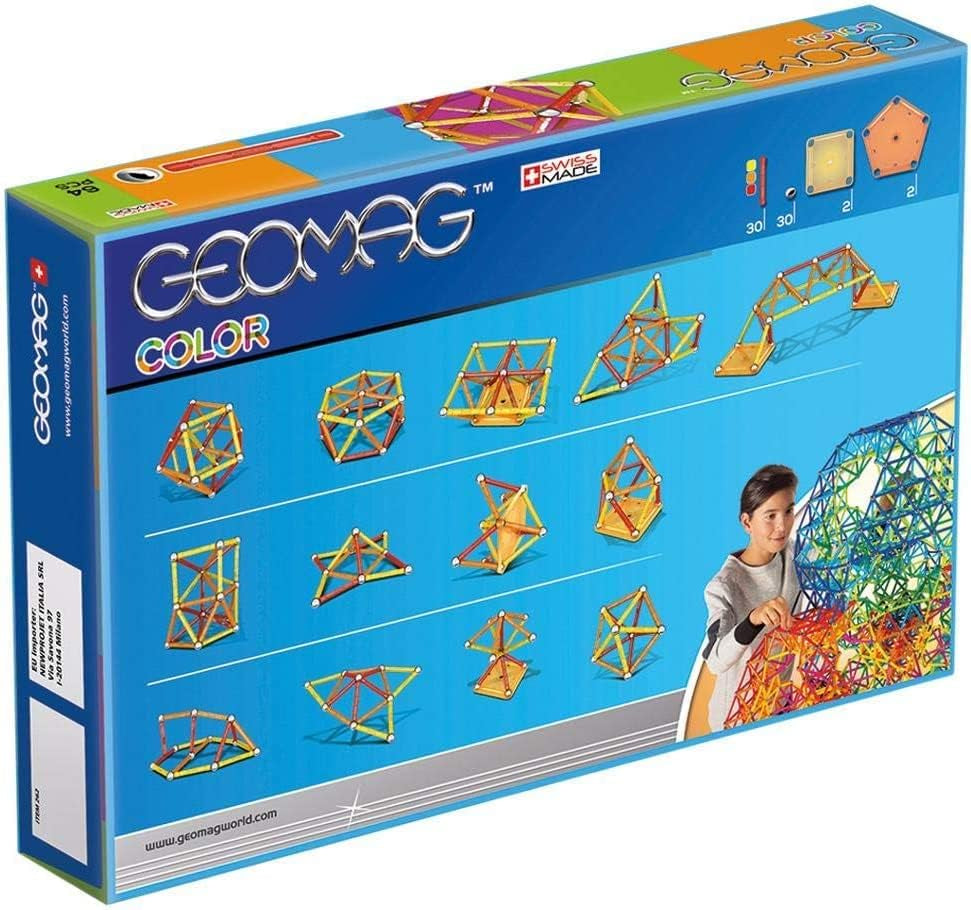 - COLOR - 64-Piece Magnetic Building Set, Certified STEM Construction Toy, Safe for Ages 3 and Up