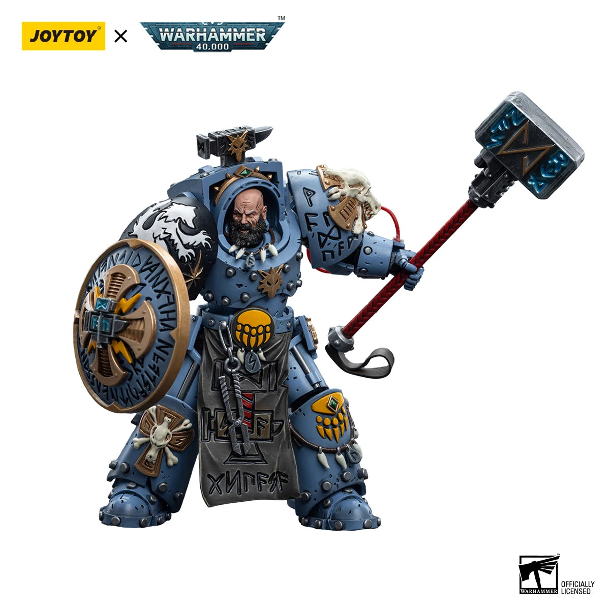 JOYTOY Warhammer 40K 1/18 Action Figure Space Wolves Arjac Rockfist Anime Figures Toys Model