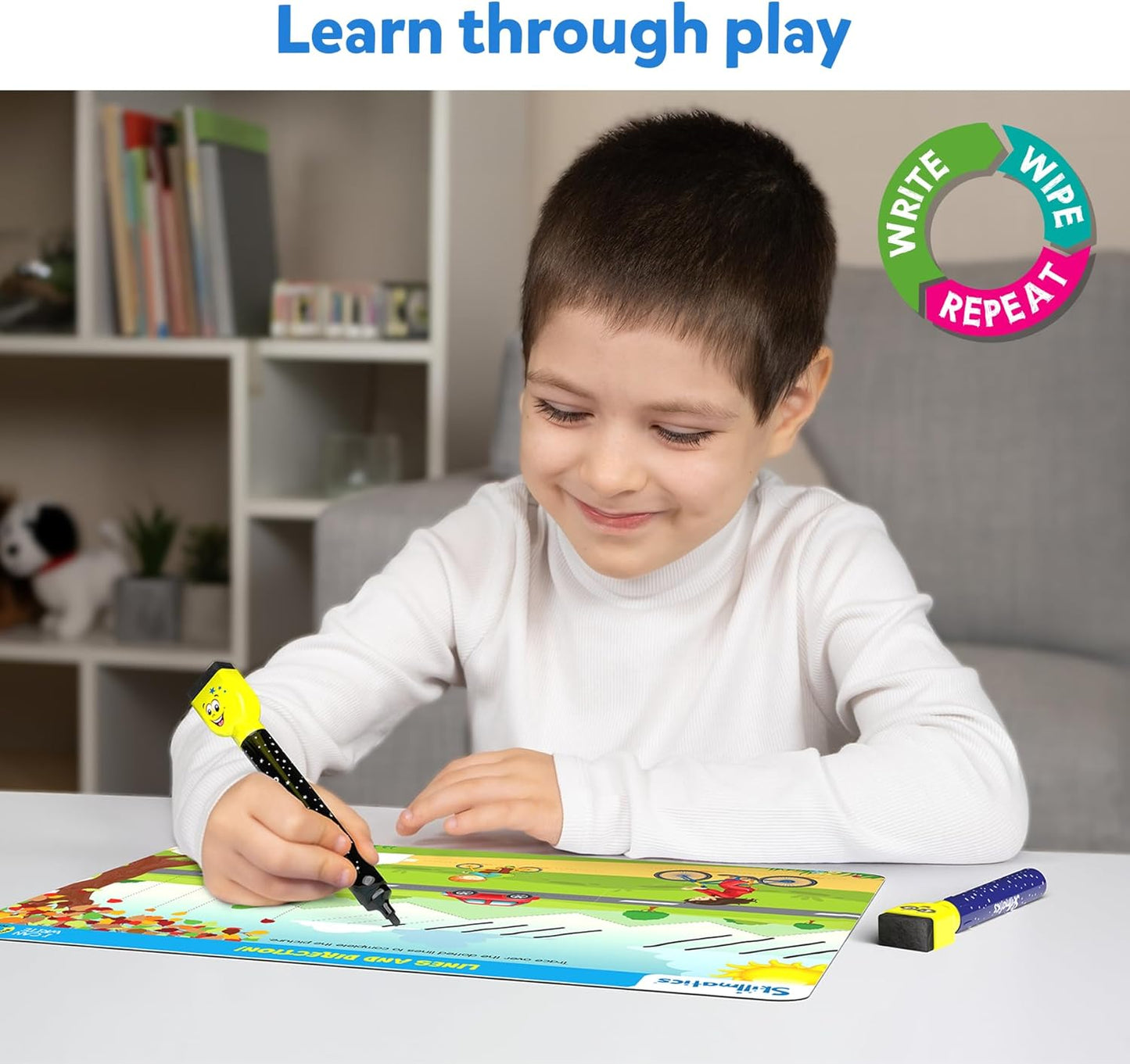 I Can Write - Reusable Preschool Learning Activities, Educational Toy and Game, Back to School Supplies, Gifts for Students, Kids, Toddlers Ages 3, 4, 5, 6