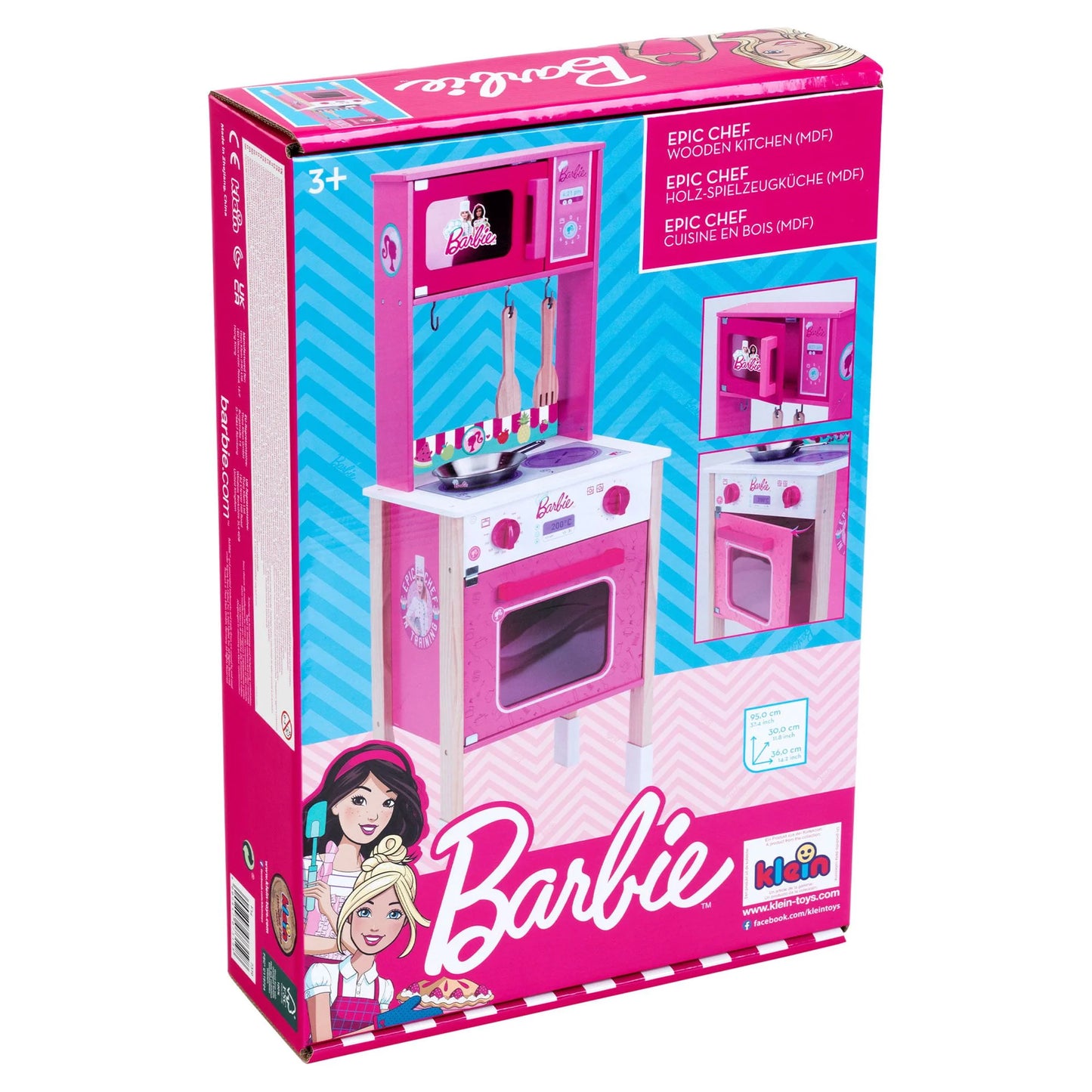 Barbie Epic Chef Wooden Toy Kitchen Playset for Kids 3 and Up