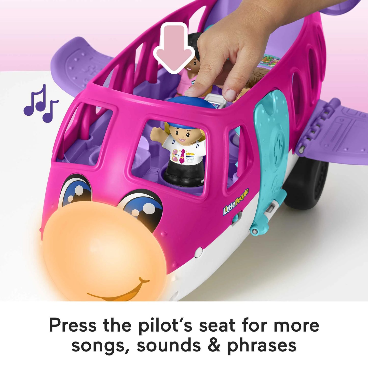 Barbie Toy Airplane with Lights Music and 3 Figures, Little Dream Plane, Toddler Toys