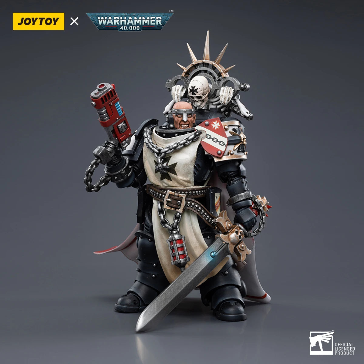 JOYTOY Warhammer 40K 1/18 Action Figure Black Templars Marshal Baldeckrath Anime Figures Toys Model