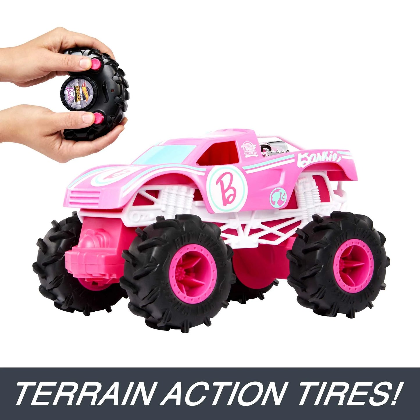 Barbie Monster Truck RC, Battery-Powered Remote-Control Toy Truck in 1:24 Scale