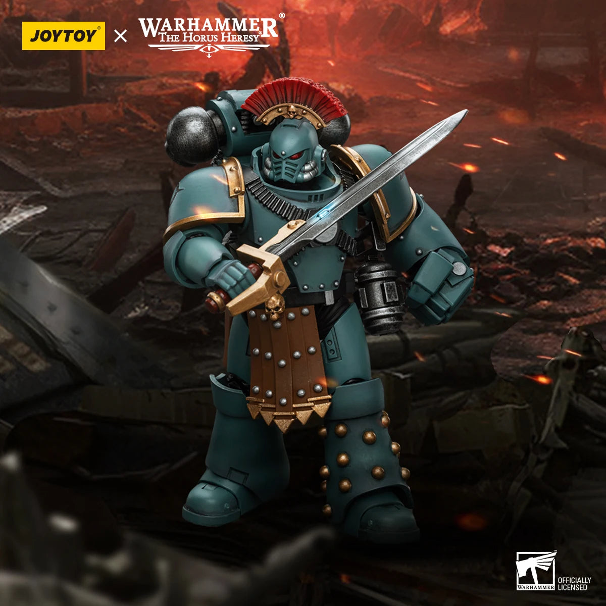 JOYTOY Warhammer 40K 1/18 Action Figure Sons of Horus MKIV Tactical Squad Sergeant with Power Fist Anime Figures Toys Model