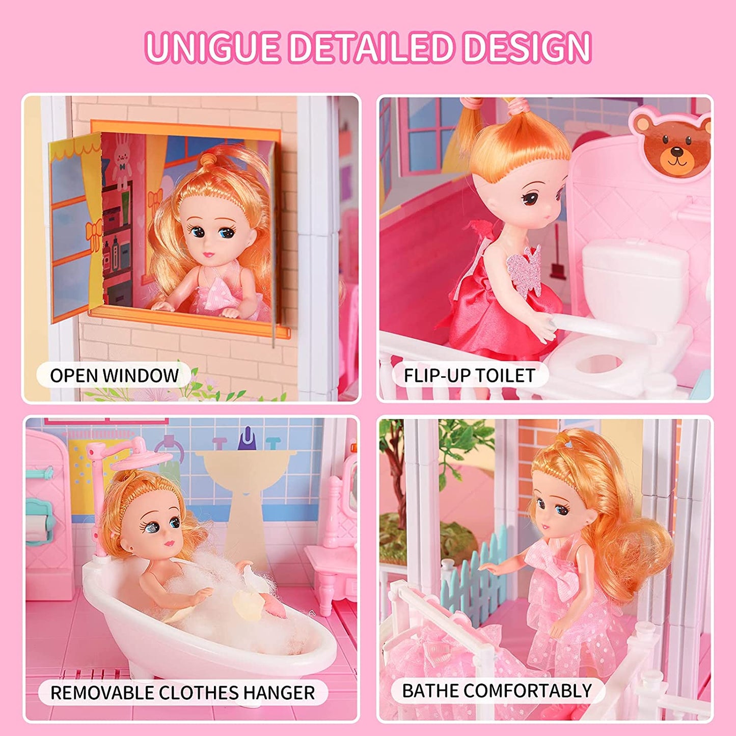 Casa Mansion De Muñecas Barbie Para Niñas Con Accesorios Incluidos 4 Habitacione