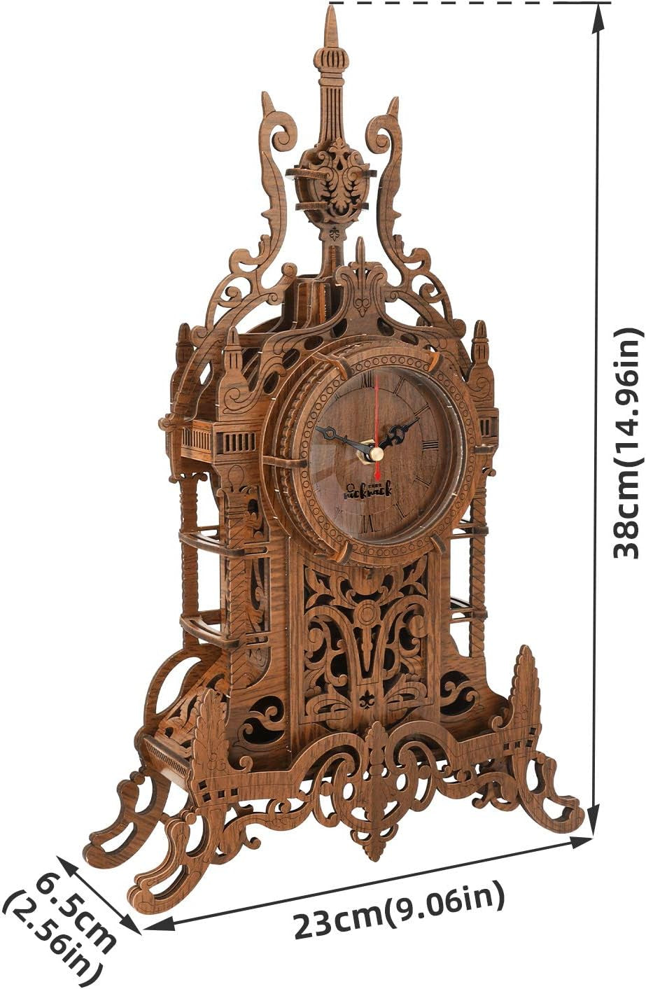 3D Wooden Puzzle,Model Kits Desk Clock-Laser Cut Clock Model Kits, Christmas Birthday Gifts for Kids and Adults - 47Pcs Jigsaw