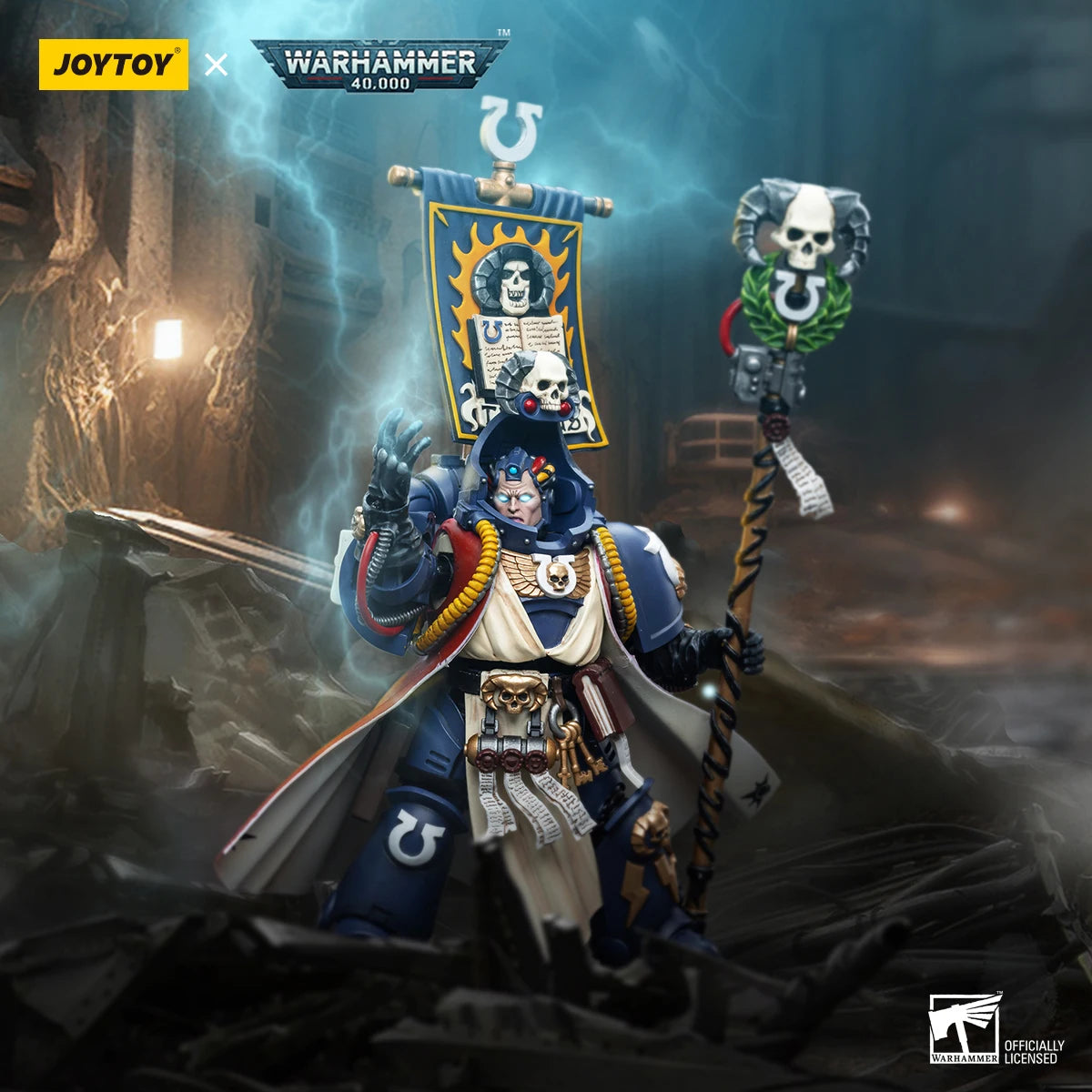 JOYTOY Warhammer 40K 1/18 Action Figure Ultramarines Chief Librarian Tigurius Anime Figures Toys Model