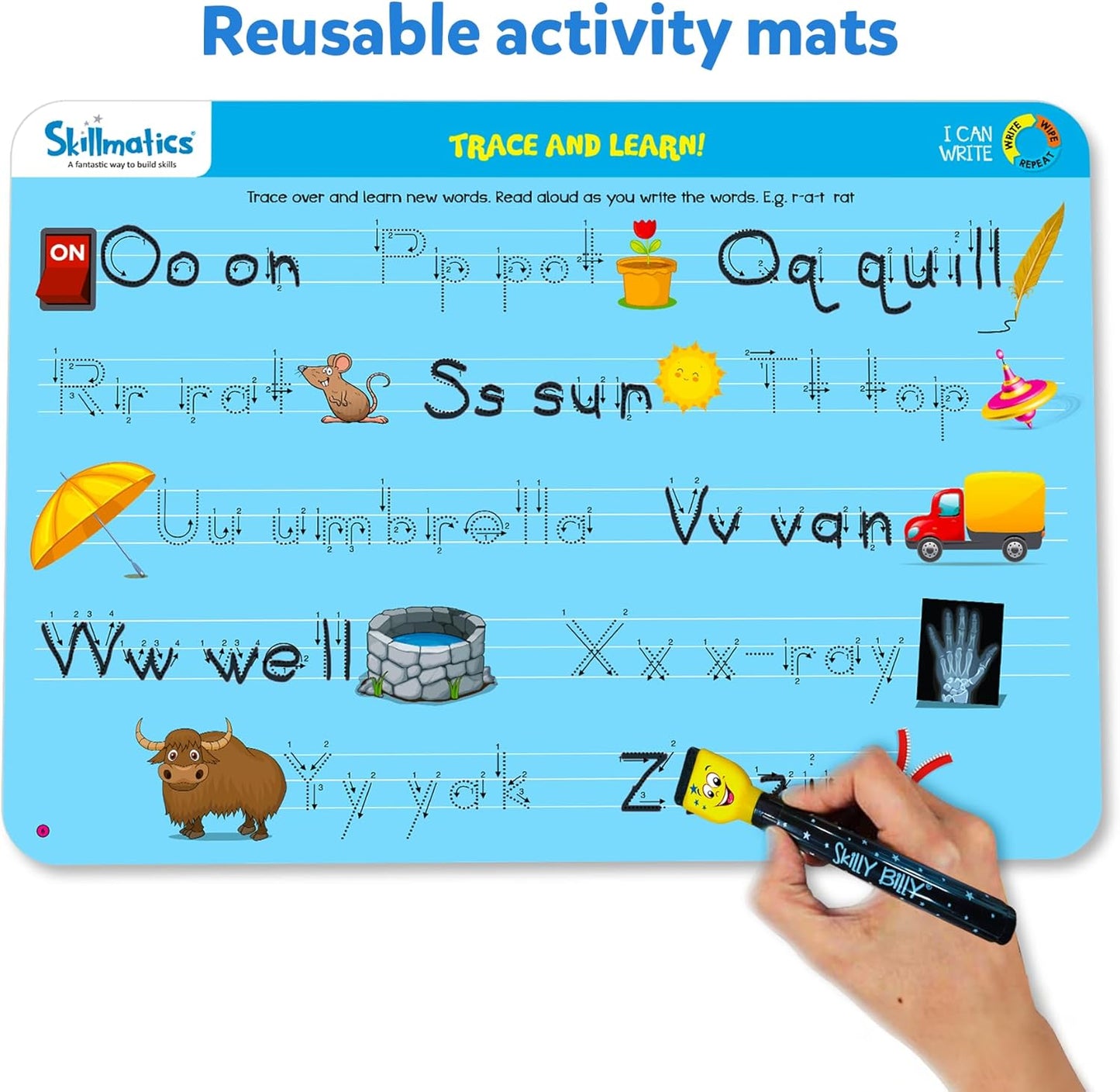 I Can Write - Reusable Preschool Learning Activities, Educational Toy and Game, Back to School Supplies, Gifts for Students, Kids, Toddlers Ages 3, 4, 5, 6