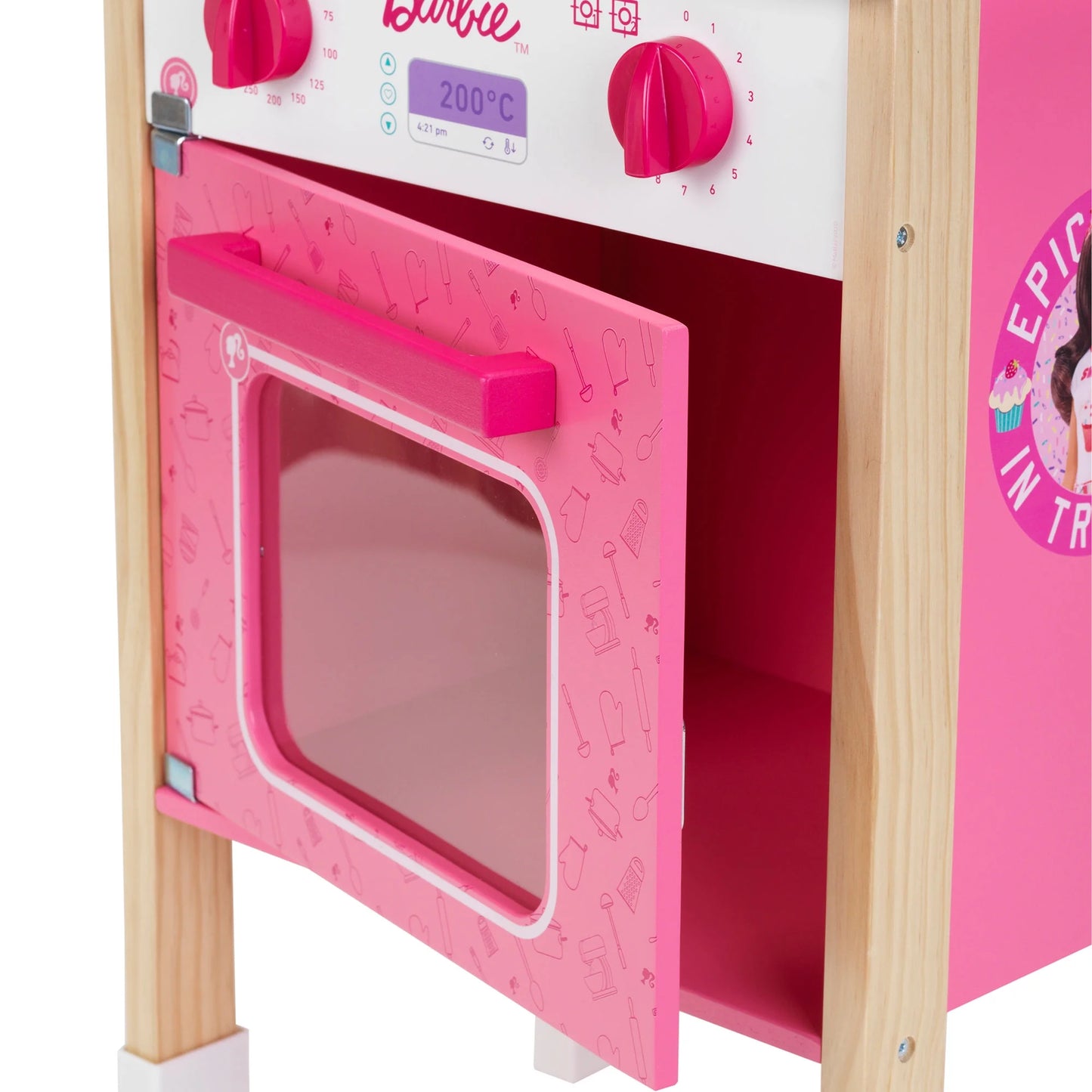 Barbie Epic Chef Wooden Toy Kitchen Playset for Kids 3 and Up