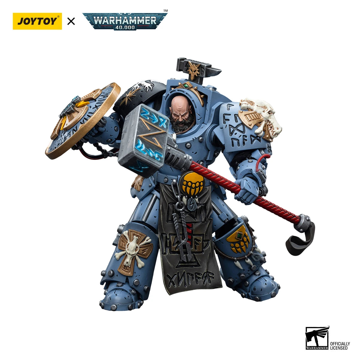 JOYTOY Warhammer 40K 1/18 Action Figure Space Wolves Arjac Rockfist Anime Figures Toys Model