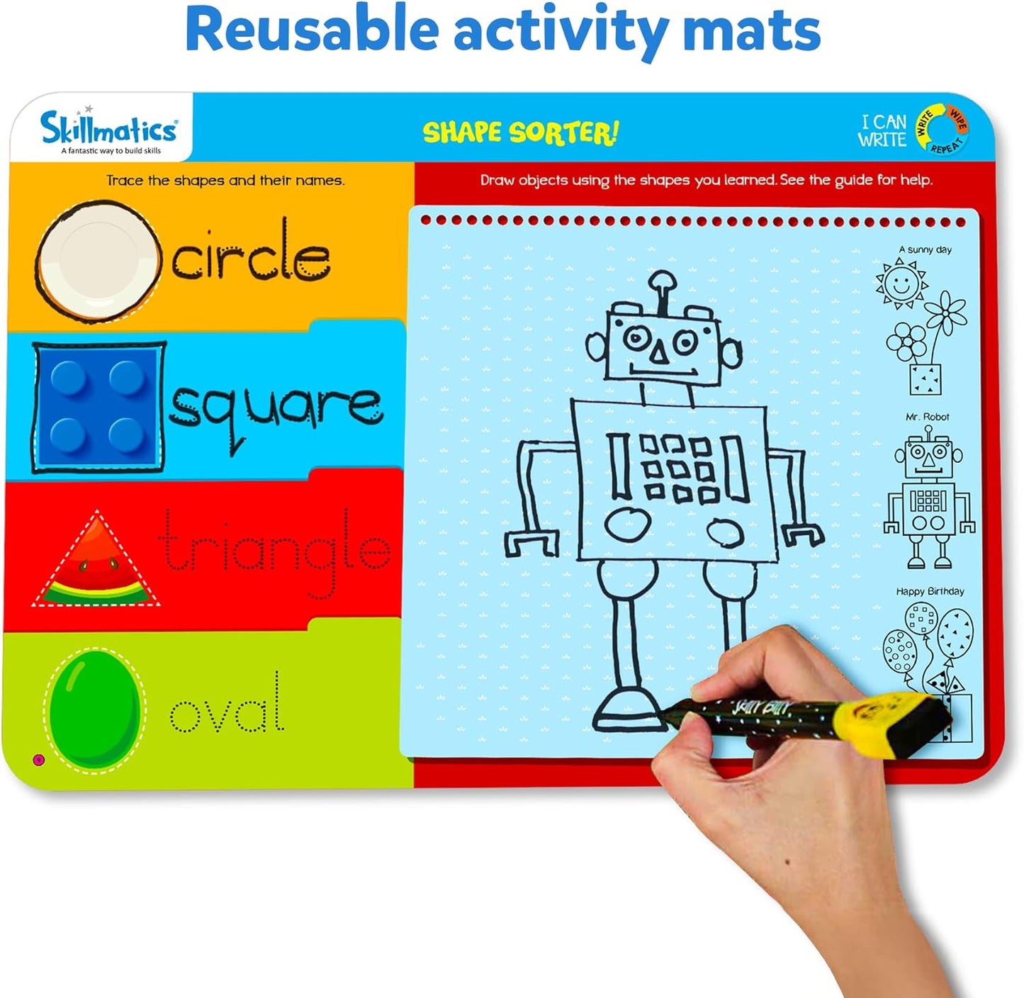 I Can Write - Reusable Preschool Learning Activities, Educational Toy and Game, Back to School Supplies, Gifts for Students, Kids, Toddlers Ages 3, 4, 5, 6