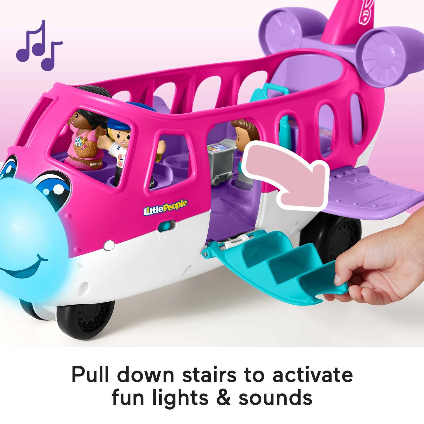 Barbie Toy Airplane with Lights Music and 3 Figures, Little Dream Plane, Toddler Toys