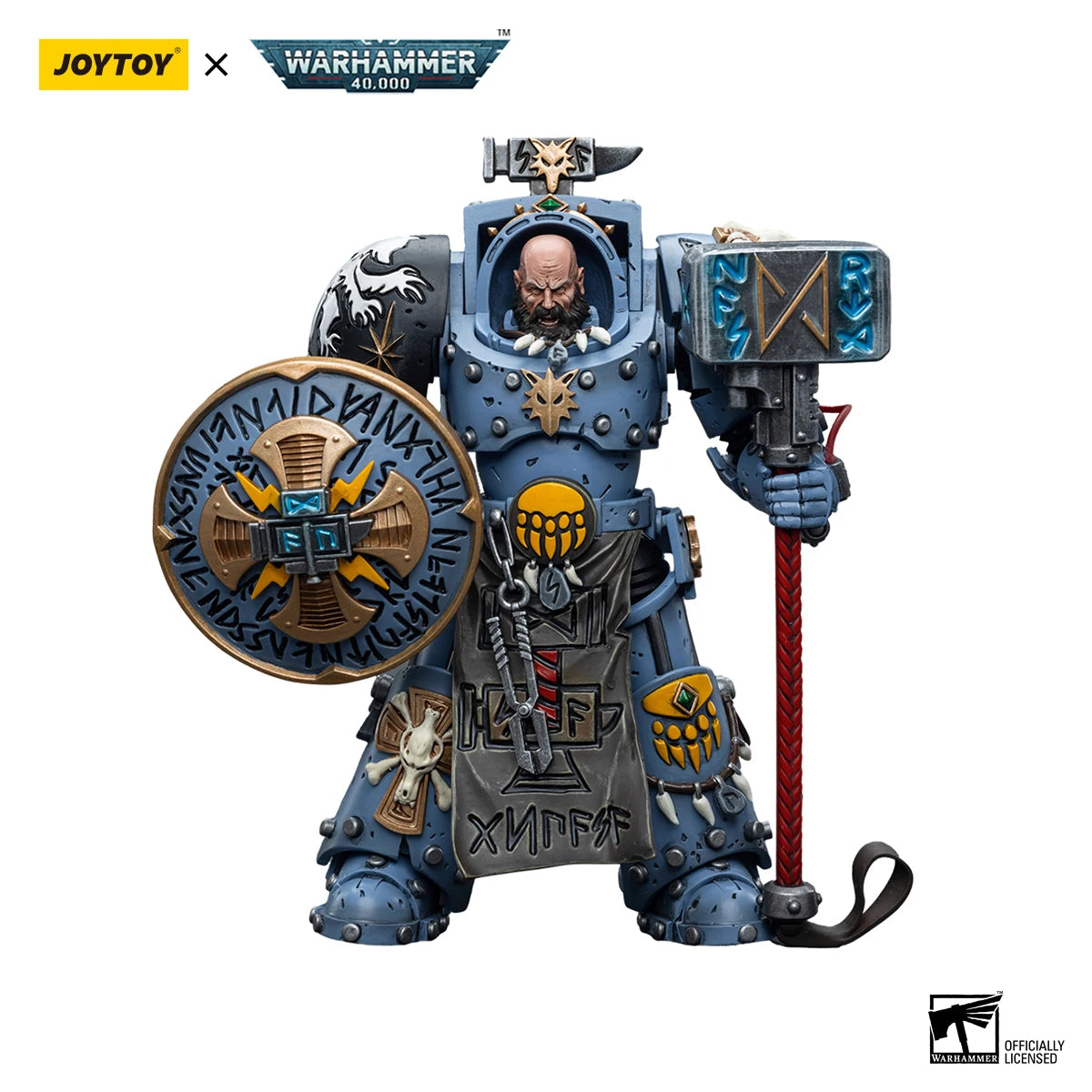 JOYTOY Warhammer 40K 1/18 Action Figure Space Wolves Arjac Rockfist Anime Figures Toys Model
