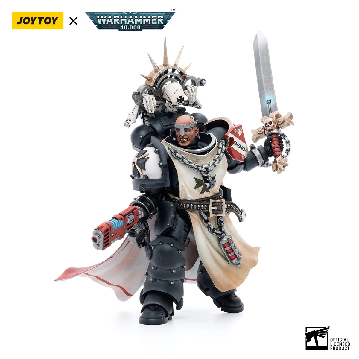 JOYTOY Warhammer 40K 1/18 Action Figure Black Templars Marshal Baldeckrath Anime Figures Toys Model