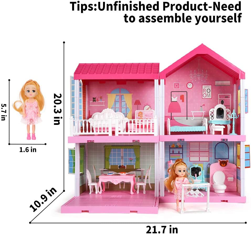 Casa Mansion De Muñecas Barbie Para Niñas Con Accesorios Incluidos 4 Habitacione