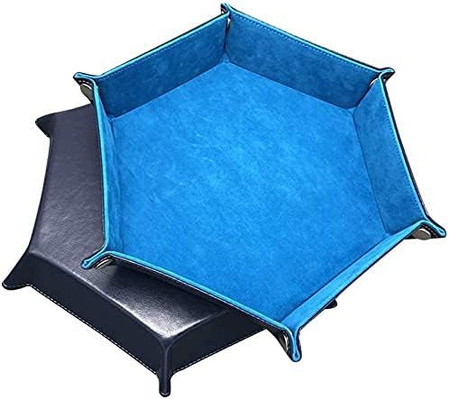 4 Pieces Dice Tray Set 8 Inch Dice Rolling Tray Folding Dice Tray Holder for RPG DND Table Games Double Sided PU Leather Tray