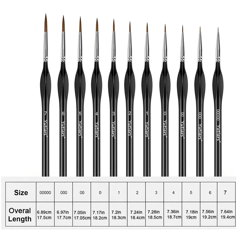 11/22Pcs Fine Detail Paint Brush Set - Sturdy & Precise Miniature Brushes - Ideal for Warhammer 40K, Model & Art Painting