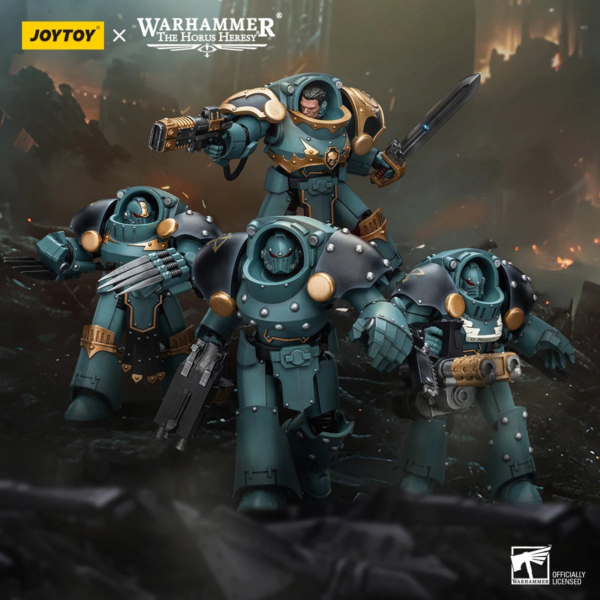 JOYTOY Warhammer 40K 1/18 Action Figures 14.2Cm Sons of Horus Tartaros Terminator Squad Collection Model Toys