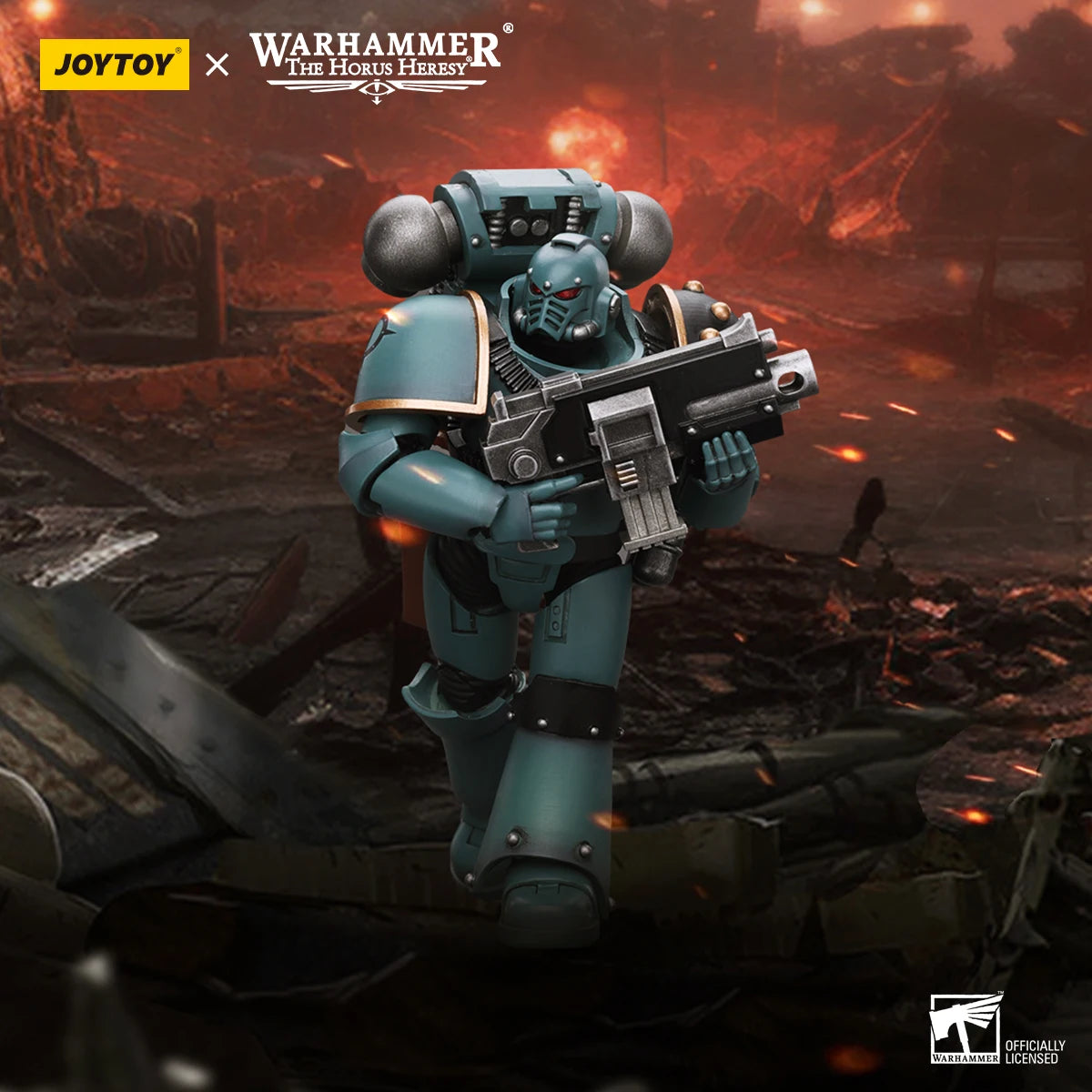 JOYTOY Warhammer 40K 1/18 Action Figure Sons of Horus MKIV Tactical Squad Legionary with Bolter Anime Figures Toys Model