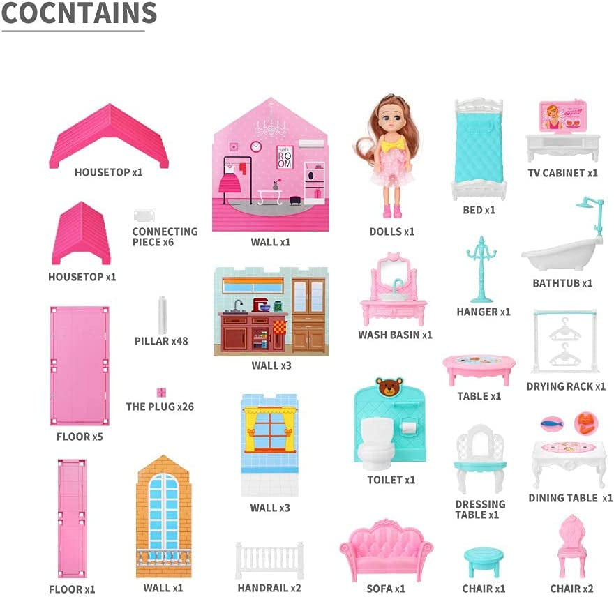 Casa Mansion De Muñecas Barbie Para Niñas Con Accesorios Incluidos 4 Habitacione