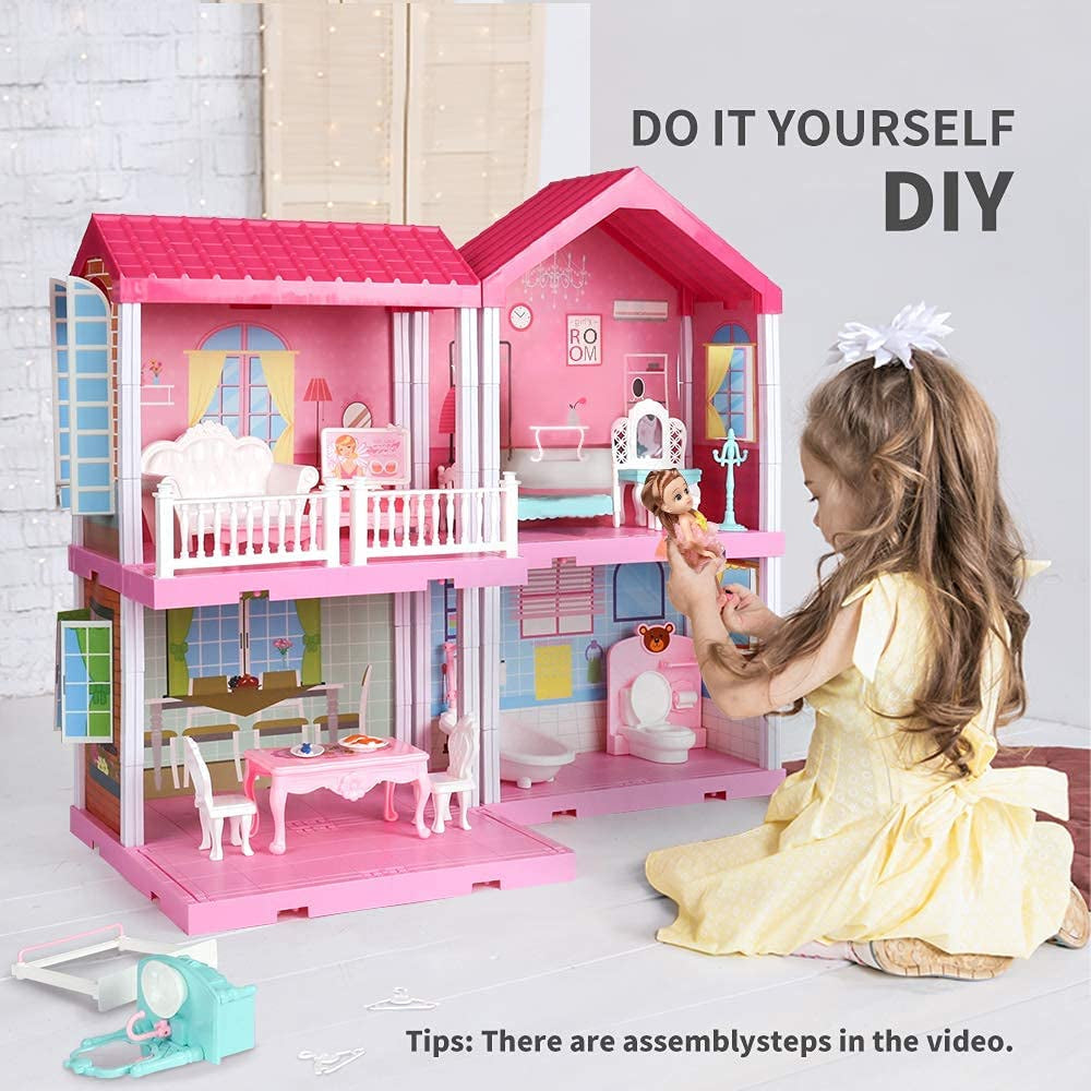 Casa Mansion De Muñecas Barbie Para Niñas Con Accesorios Incluidos 4 Habitacione