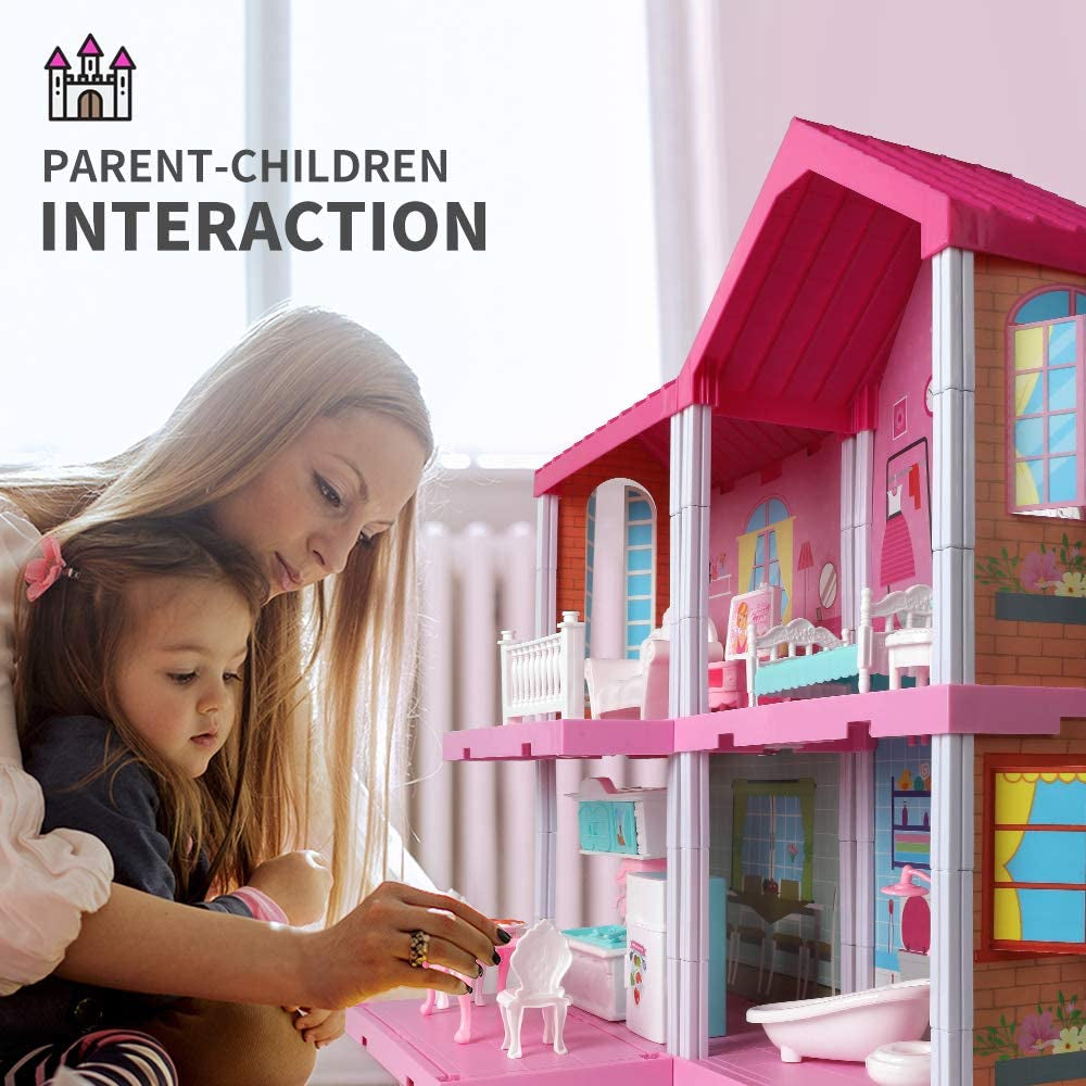 Casa Mansion De Muñecas Barbie Para Niñas Con Accesorios Incluidos 4 Habitacione