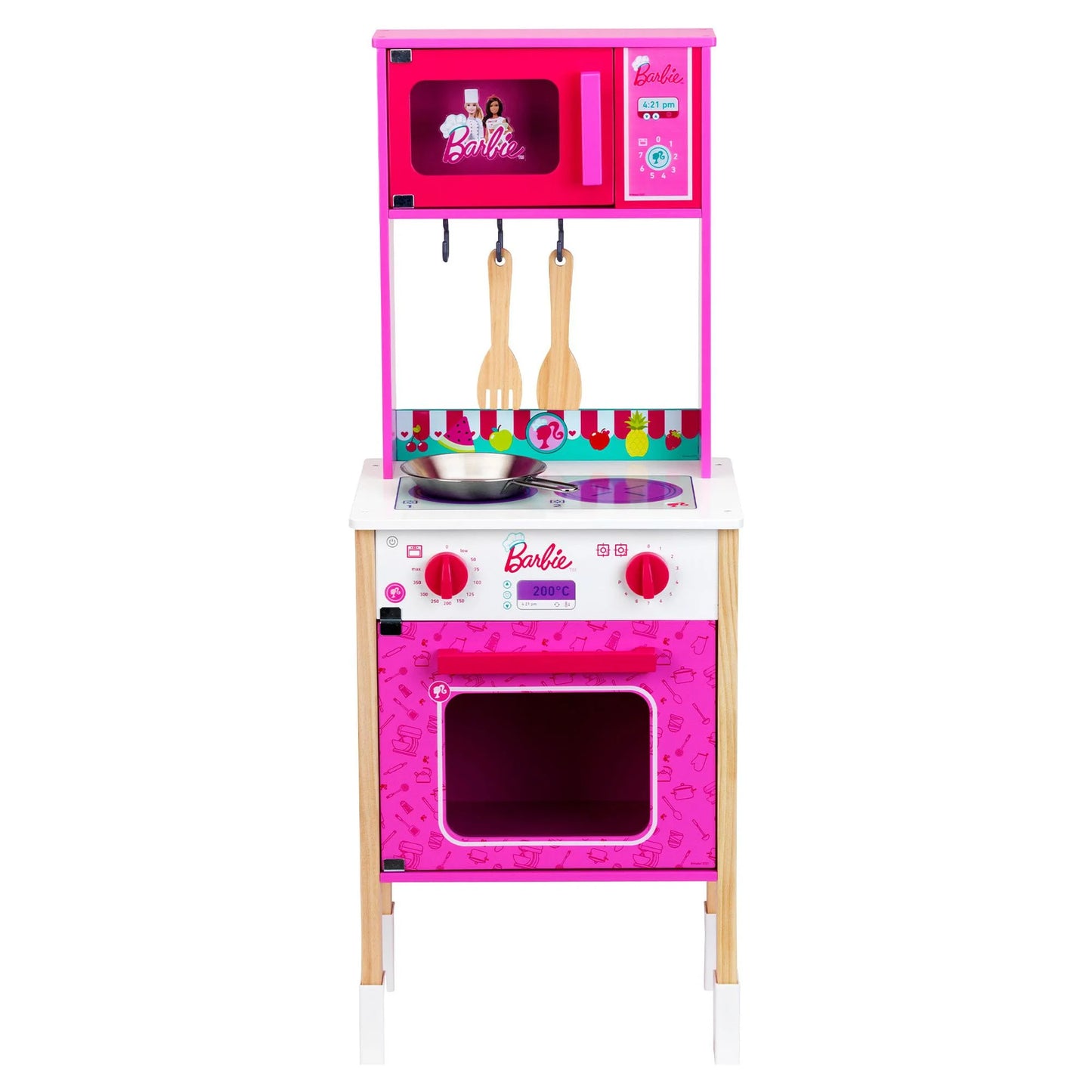 Barbie Epic Chef Wooden Toy Kitchen Playset for Kids 3 and Up