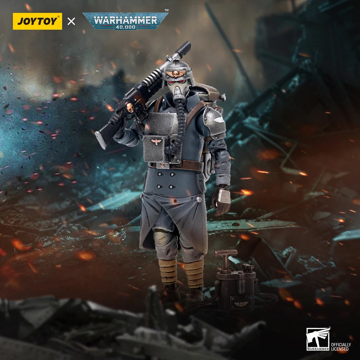 JOYTOY Warhammer 40K 1/18 Action Figure Astra Militarum Death Korps of Krieg Veteran Squad Anime Figures Toys Model