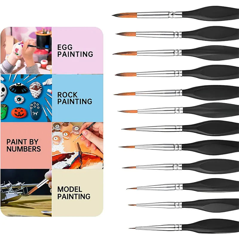 11/22Pcs Fine Detail Paint Brush Set - Sturdy & Precise Miniature Brushes - Ideal for Warhammer 40K, Model & Art Painting