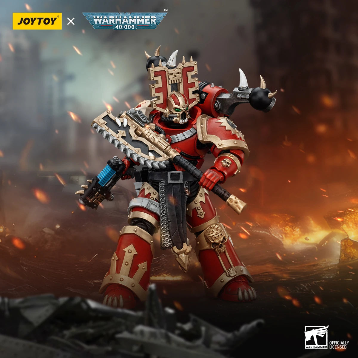 JOYTOY Warhammer 40K 1/18 Action Figure World Eaters Khorne Berzerker 4 Anime Figures Toys Model