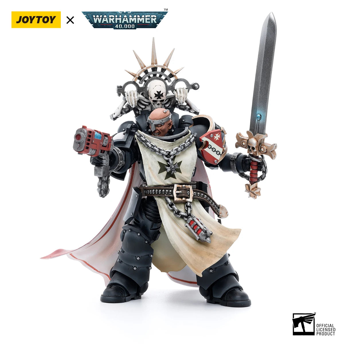 JOYTOY Warhammer 40K 1/18 Action Figure Black Templars Marshal Baldeckrath Anime Figures Toys Model