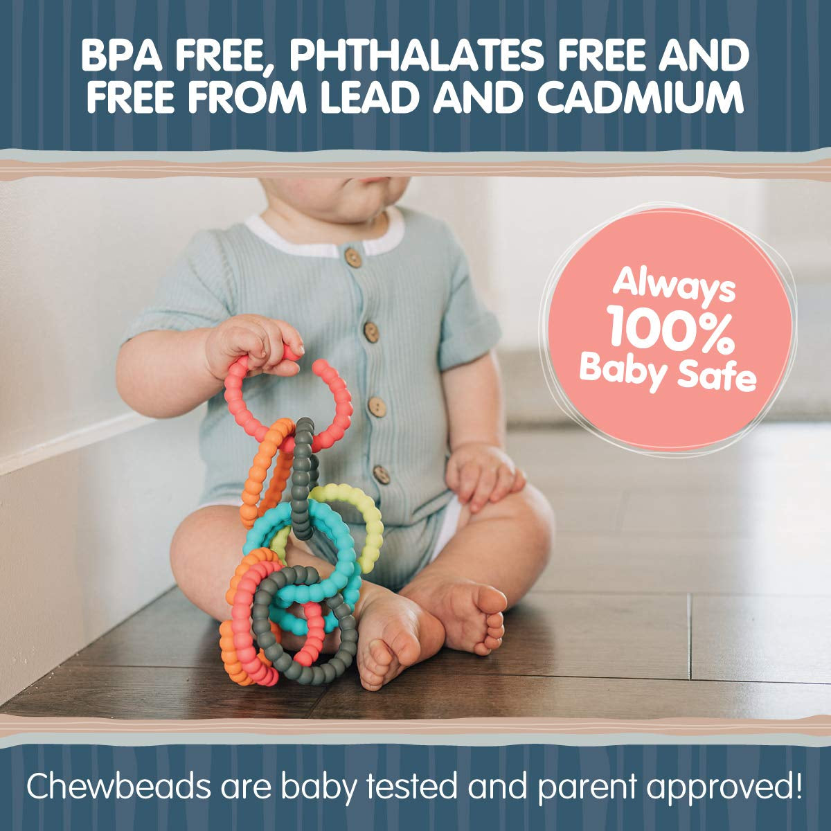 - Baby Silicone Links - Multi Use Baby Toy Rings - Attach Toys & Teethers to Stroller, Car Seat & More - Medical Grade Silicone, BPA Free & Phthalate Free