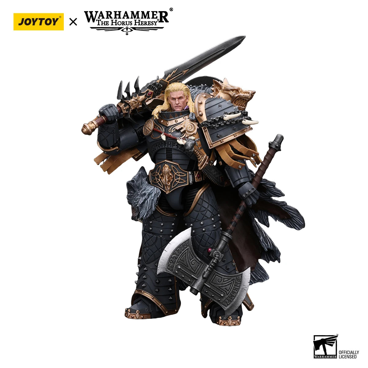 JOYTOY Warhammer 40K 1/18 Action Figures Anime 18Cm Space Wolves Leman Russ Primarch of the Vith Legion
