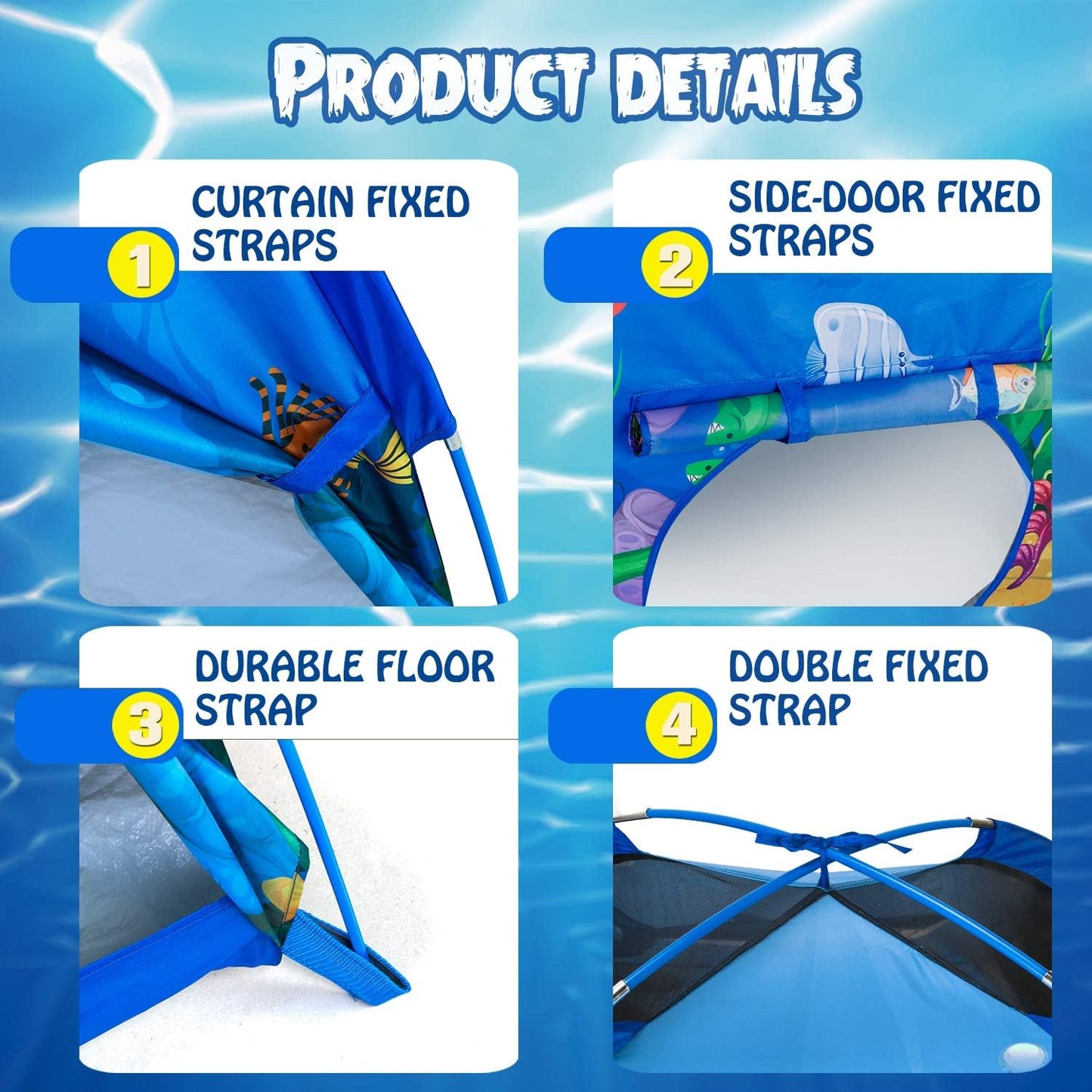 Kids Play Tent Playhouse-48”X48”X42” Ocean Tent Indoor Outdoor Tents for Kids Portable Ocean Animals Toys Tents for Boys Girls Imaginative Camping Games Kid’S Gift