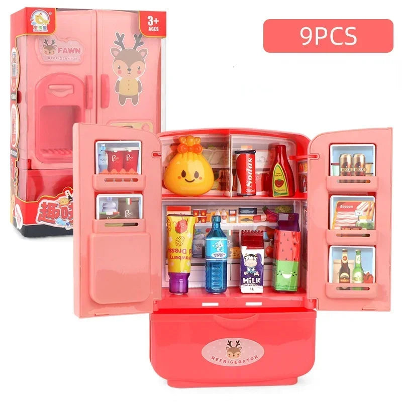 Mini Doll Fridge Fashion Furniture Kitchen Refrigerator for Barbie Accessories for Doll Dream House Play Toys Kids Pretend Play