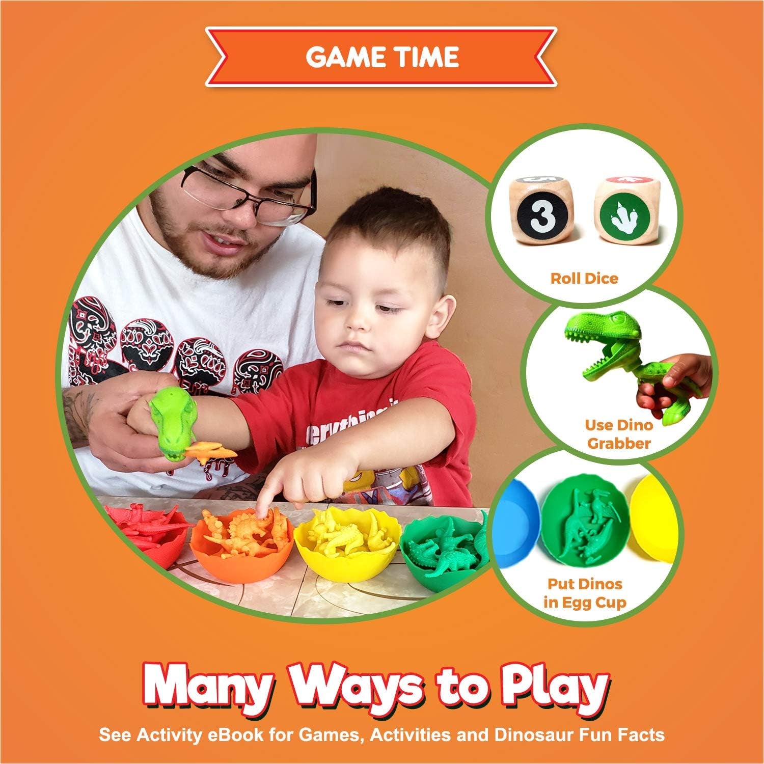 Jumbo Sorting & Counting Dinosaurs Matching Game - Educational Dinosaur Toys for 3 4 5 Year Olds with 54 Math Manipulatives, Dino Grabber, Toddler Games Dice, Toy Storage & Kids Activities Ebook