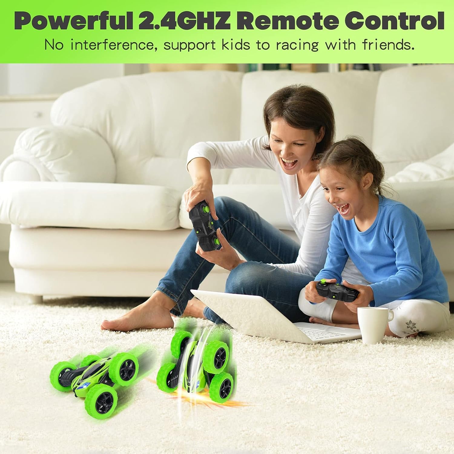 Remote Control Car with Double Sided 360 Degrees Tumbling and Rotating, 2.4GHZ RC Stunt with LED, RC Car Toys for 8 Year Old Boys Girls