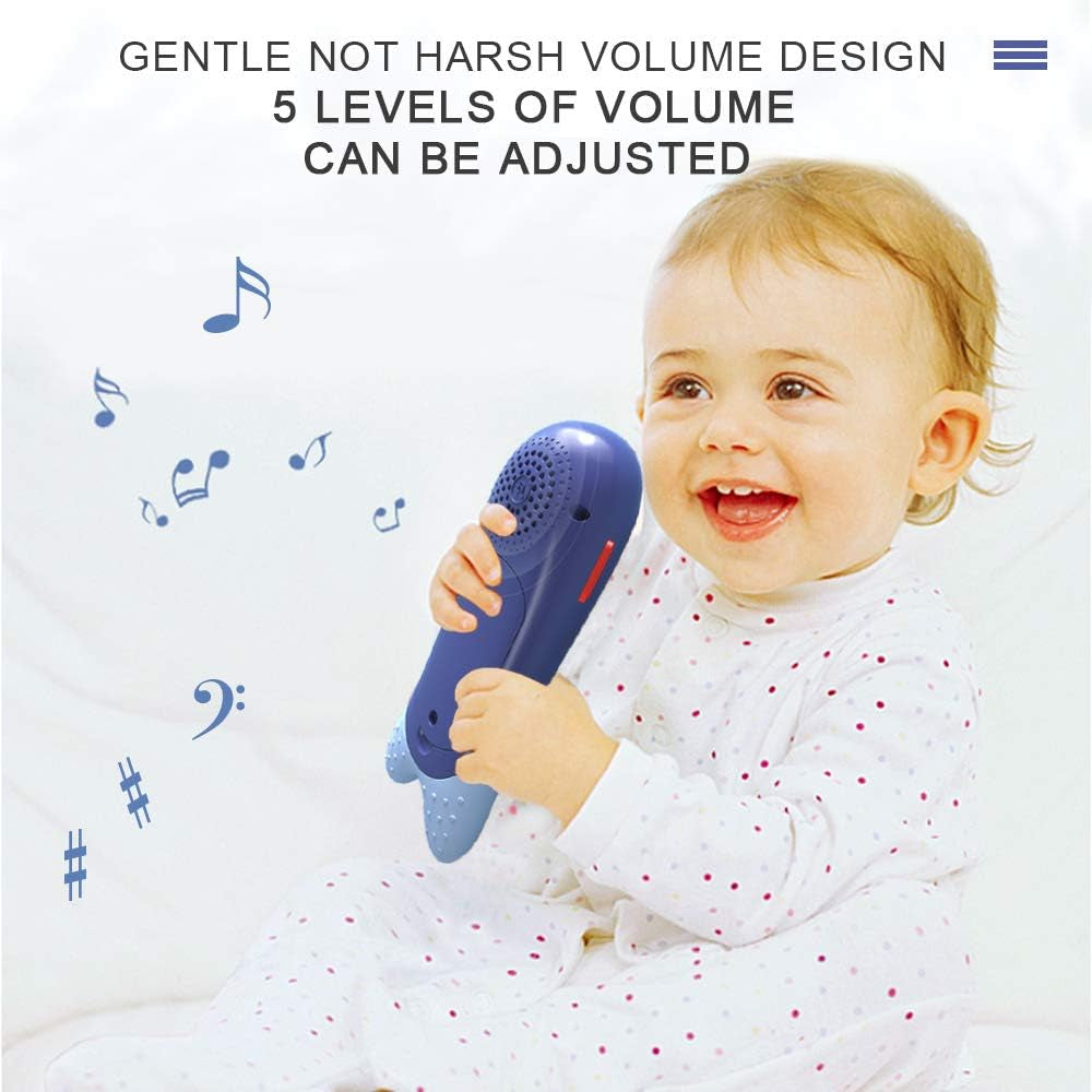 Musical TV Remote Toy for Toddlers, Educational Baby Remote Control Toy with Sound and Light, Electronic Baby Learning Toy Remote Control for 12+ Months Boys Girls, Blue