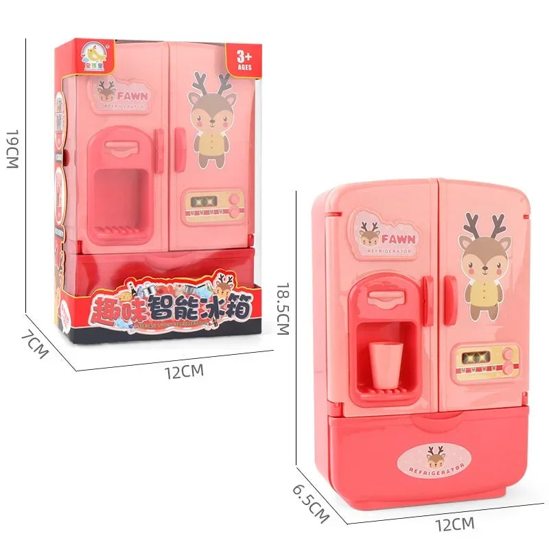 Mini Doll Fridge Fashion Furniture Kitchen Refrigerator for Barbie Accessories for Doll Dream House Play Toys Kids Pretend Play