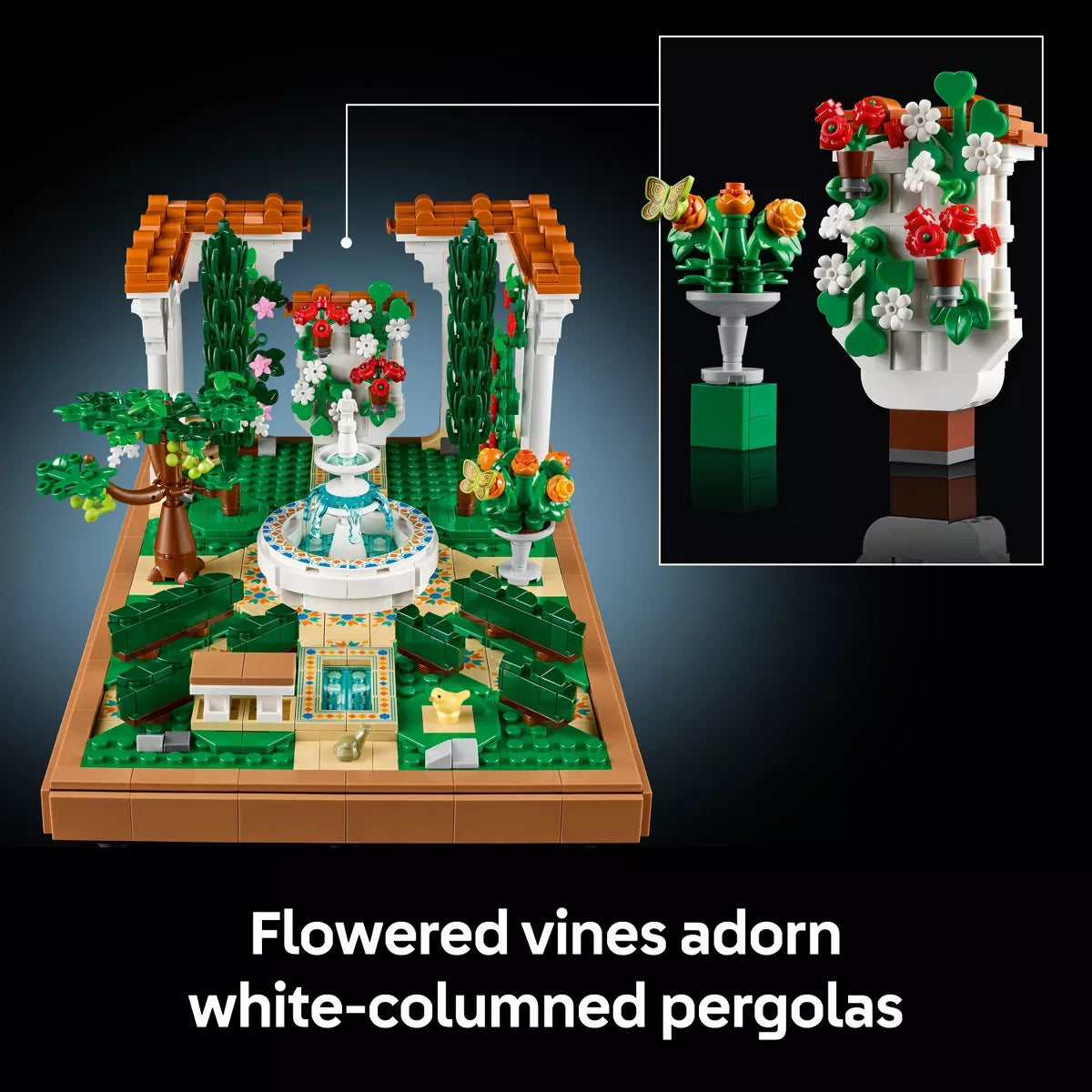 LEGO Icons Fountain Garden Building Set, DIY Kit for Adults 10359
