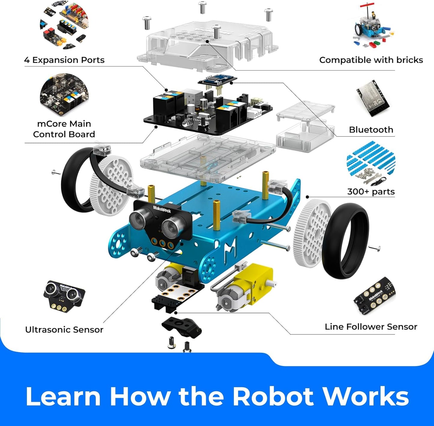 Mbot Robot Kit, Robotics for Kids Ages 8-12 Learn to Code with Scratch & Arduino, STEM Toys Science Kits for Kids Age 8-12 Boys and Girls Age 8+
