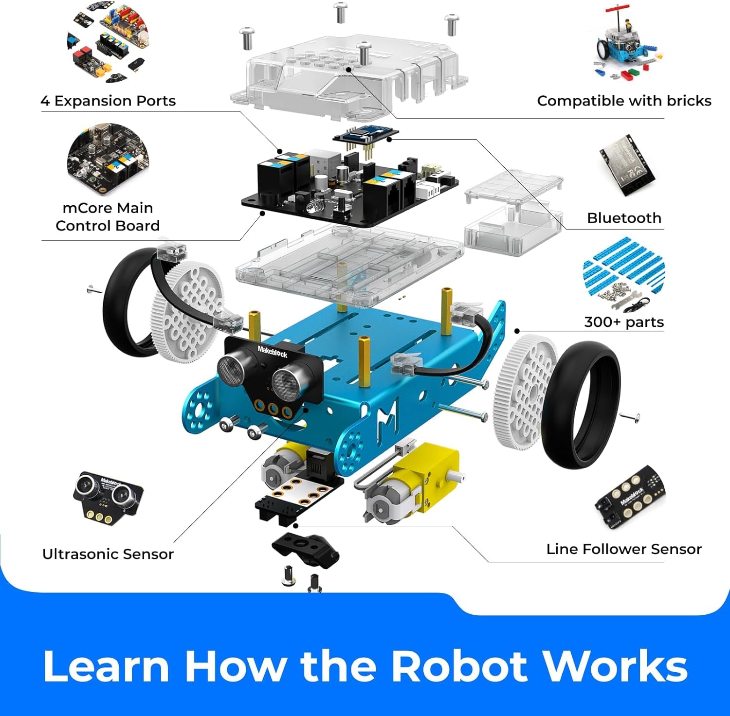 Mbot Robot Kit, Robotics for Kids Ages 8-12 Learn to Code with Scratch & Arduino, STEM Toys Science Kits for Kids Age 8-12 Boys and Girls Age 8+