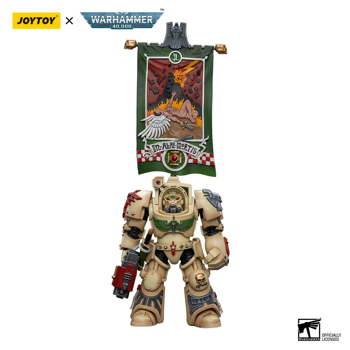 JOYTOY Warhammer 40K 1/18 Action Figures Anime 13.6Cm Dark Angels Deathwing Strikemaster Deathwing Knight Master Model Toys