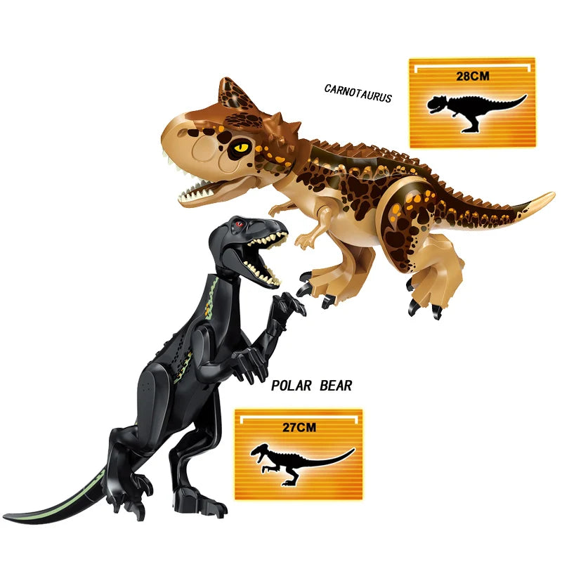 Jurassic World 3 Brutal Raptor Building Blocks Dinosaur Bricks Tyrannosaurus Indominus I-Rex Assemble Toy for Children