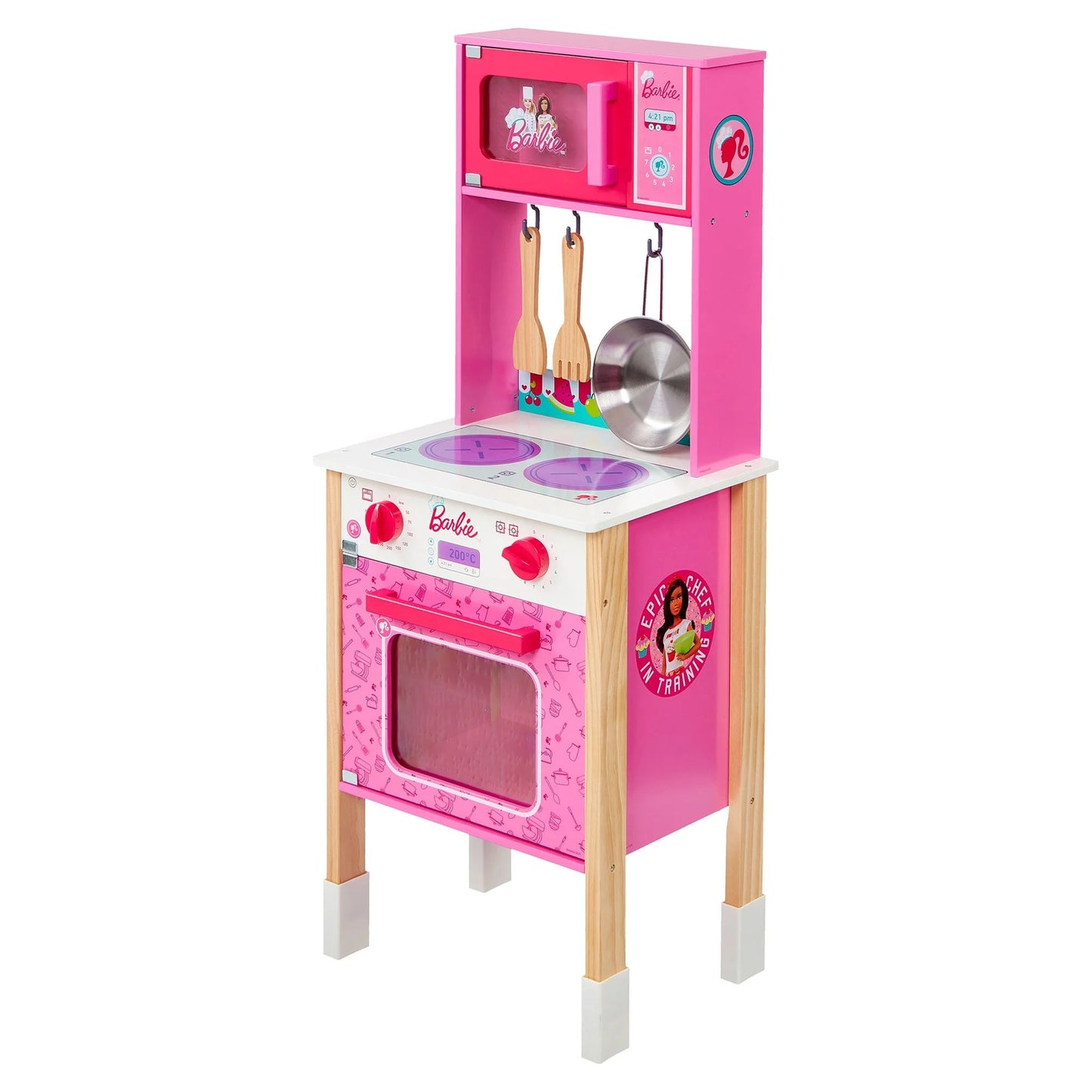 Barbie Epic Chef Wooden Toy Kitchen Playset for Kids 3 and Up