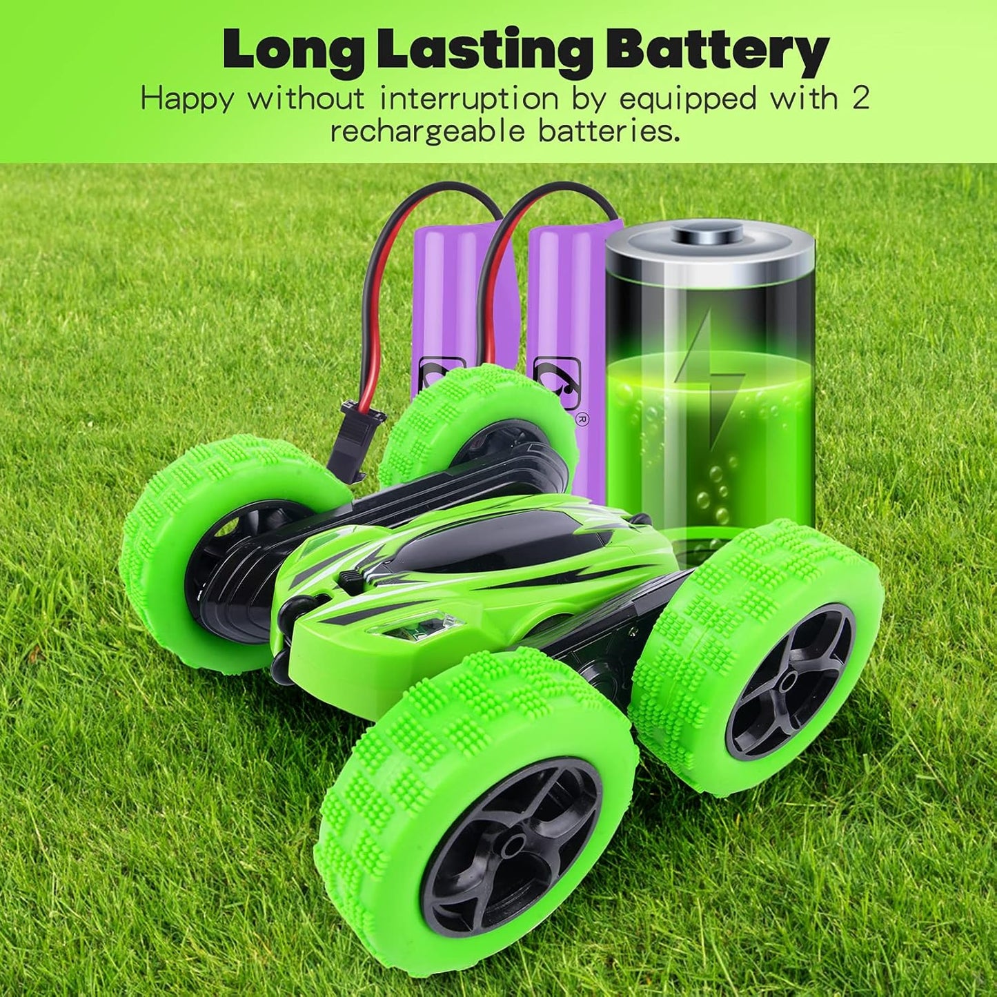 Remote Control Car with Double Sided 360 Degrees Tumbling and Rotating, 2.4GHZ RC Stunt with LED, RC Car Toys for 8 Year Old Boys Girls