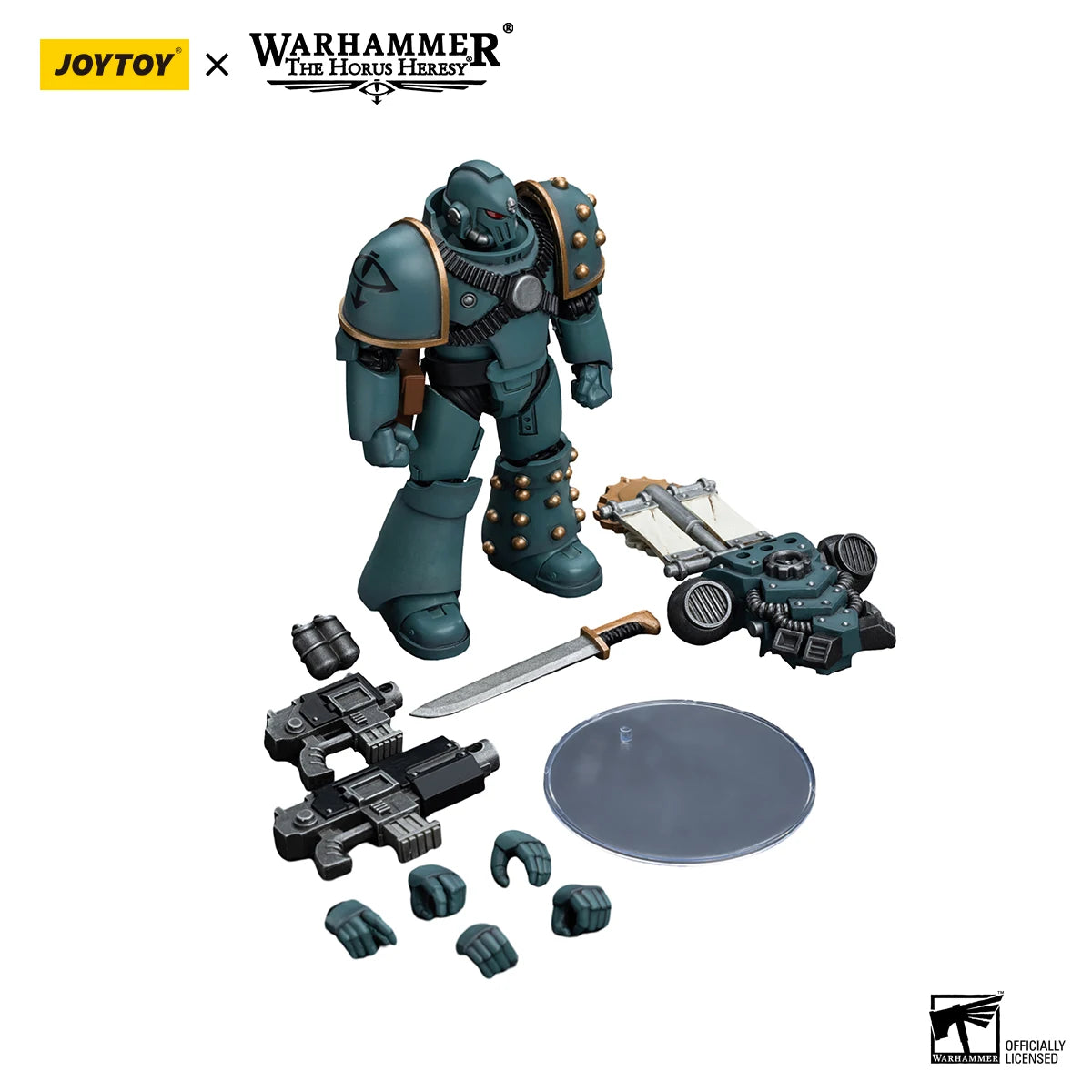 JOYTOY Warhammer 40K 1/18 Action Figure Sons of Horus MKIV Tactical Squad Legionary with Legion Vexilla Anime Figures Toys Model