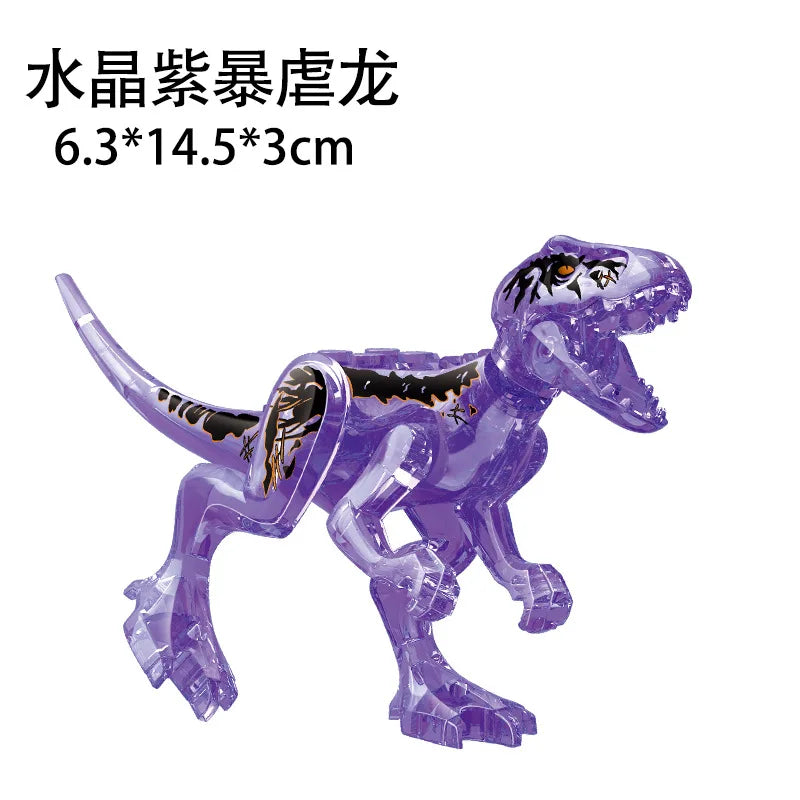 Jurassic World 3 Brutal Raptor Building Blocks Dinosaur Bricks Tyrannosaurus Indominus I-Rex Assemble Toy for Children