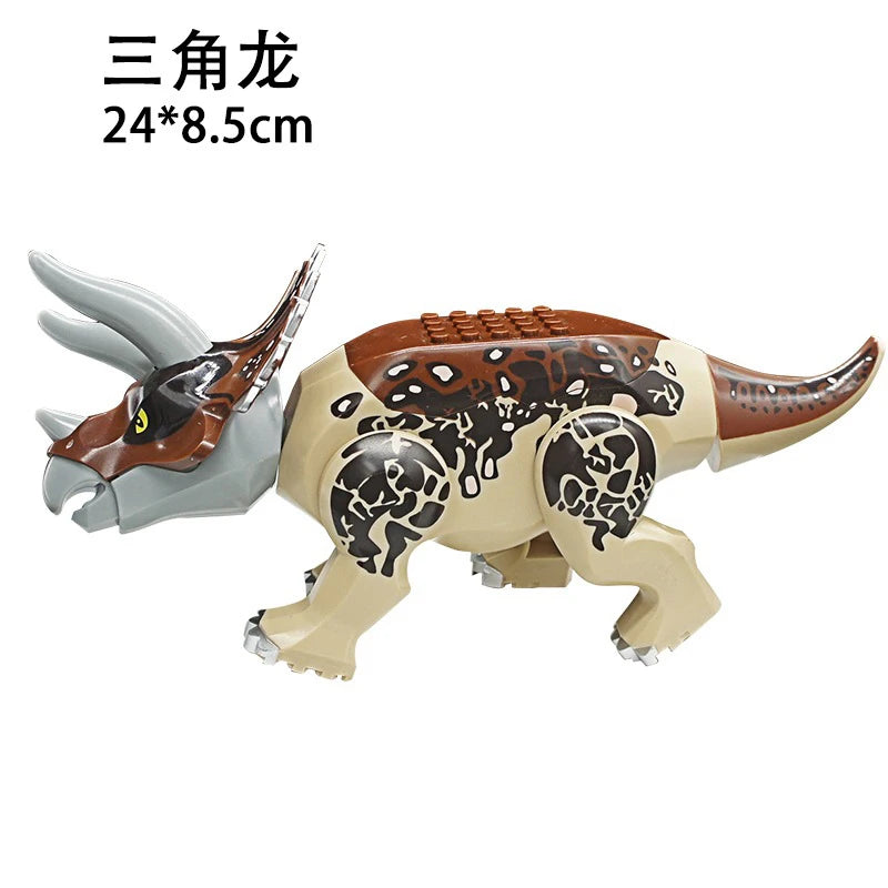 Jurassic World 3 Brutal Raptor Building Blocks Dinosaur Bricks Tyrannosaurus Indominus I-Rex Assemble Toy for Children
