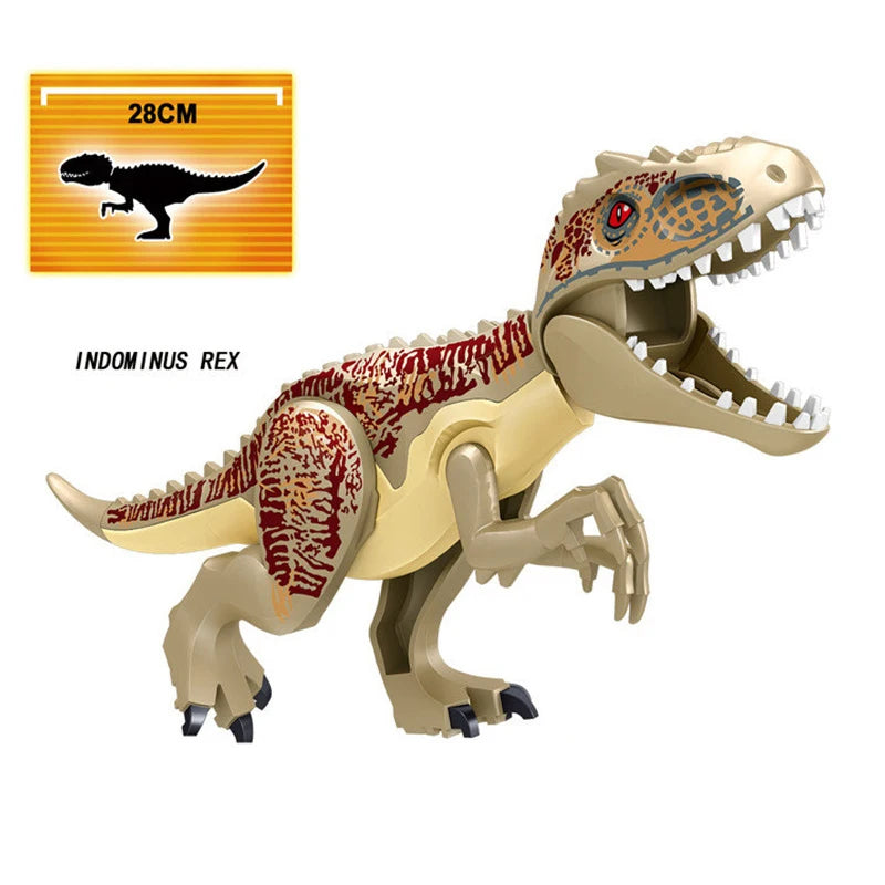 Jurassic World 3 Brutal Raptor Building Blocks Dinosaur Bricks Tyrannosaurus Indominus I-Rex Assemble Toy for Children